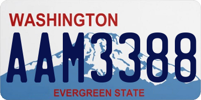 WA license plate AAM3388