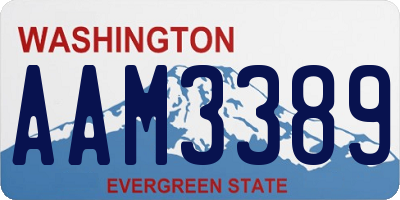 WA license plate AAM3389