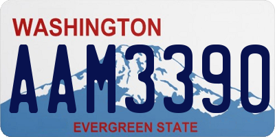 WA license plate AAM3390