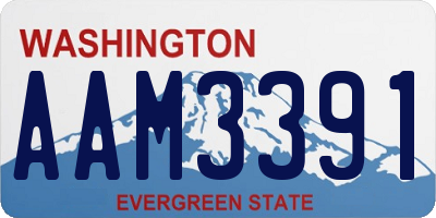 WA license plate AAM3391