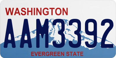 WA license plate AAM3392