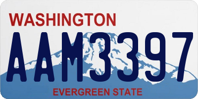 WA license plate AAM3397