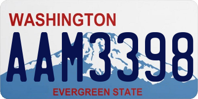 WA license plate AAM3398