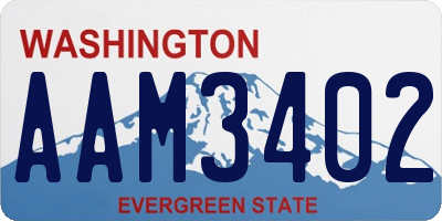 WA license plate AAM3402