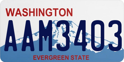WA license plate AAM3403