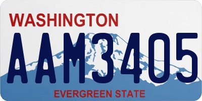 WA license plate AAM3405