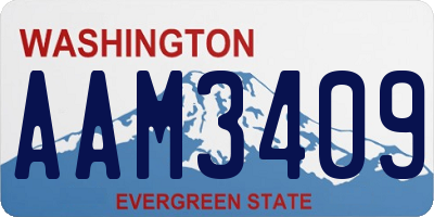 WA license plate AAM3409