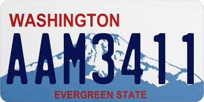 WA license plate AAM3411