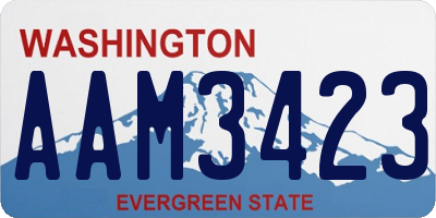 WA license plate AAM3423