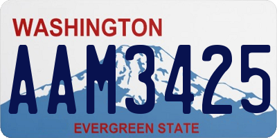 WA license plate AAM3425
