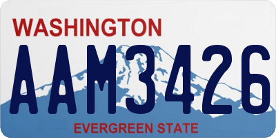 WA license plate AAM3426