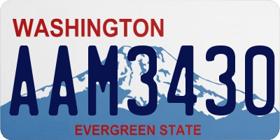 WA license plate AAM3430