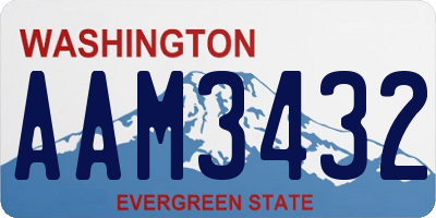 WA license plate AAM3432