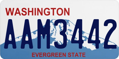 WA license plate AAM3442