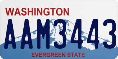WA license plate AAM3443