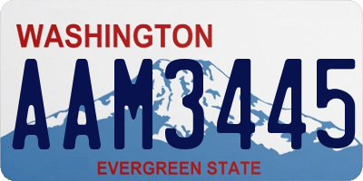 WA license plate AAM3445