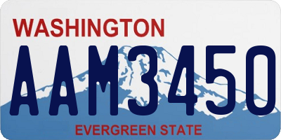 WA license plate AAM3450