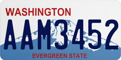 WA license plate AAM3452