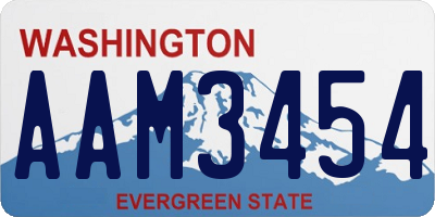 WA license plate AAM3454