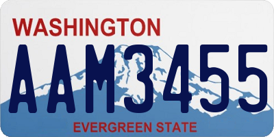 WA license plate AAM3455