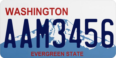 WA license plate AAM3456