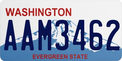 WA license plate AAM3462