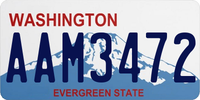 WA license plate AAM3472