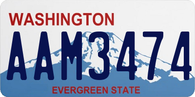 WA license plate AAM3474