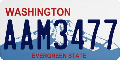 WA license plate AAM3477