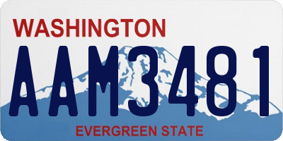 WA license plate AAM3481