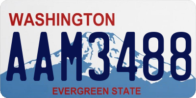 WA license plate AAM3488