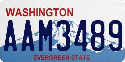 WA license plate AAM3489