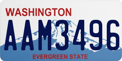 WA license plate AAM3496