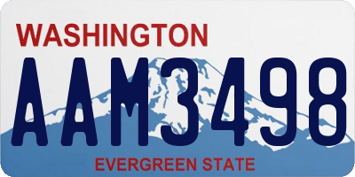 WA license plate AAM3498