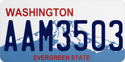WA license plate AAM3503