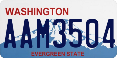 WA license plate AAM3504