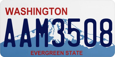 WA license plate AAM3508