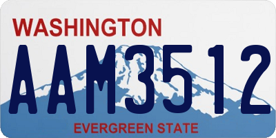 WA license plate AAM3512