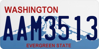 WA license plate AAM3513