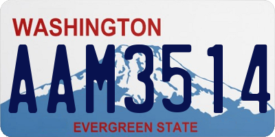 WA license plate AAM3514