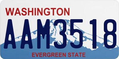 WA license plate AAM3518