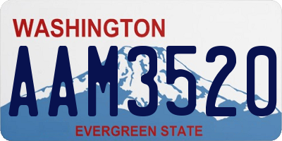 WA license plate AAM3520