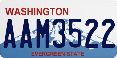 WA license plate AAM3522
