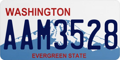 WA license plate AAM3528