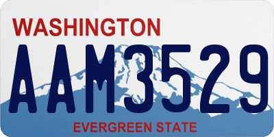WA license plate AAM3529