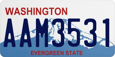 WA license plate AAM3531
