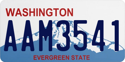 WA license plate AAM3541