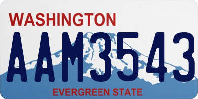 WA license plate AAM3543