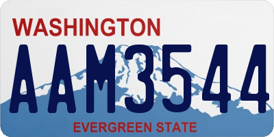 WA license plate AAM3544