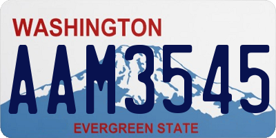 WA license plate AAM3545